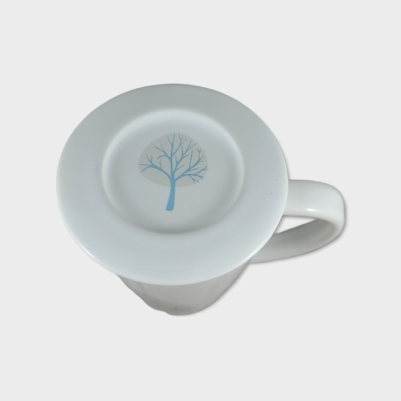 DAVIDS TEA Mug with Ceramic Lid Retired Nordic Blue Winter Tree Perfect Cup - Picture 2 of 6